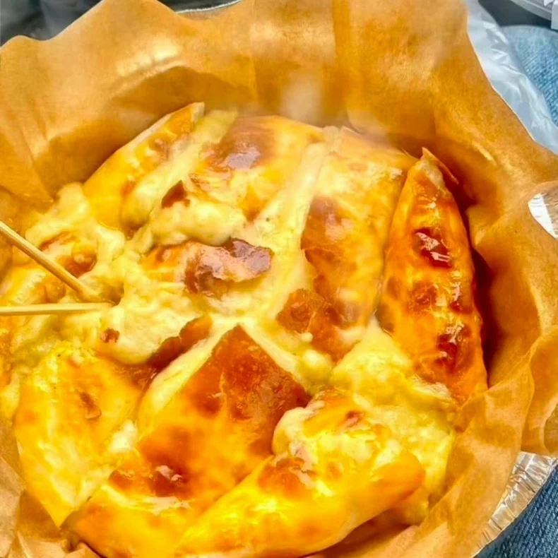 网红芝士榴莲饼技术配方街头水果饼小吃制作教程商用摆摊开店