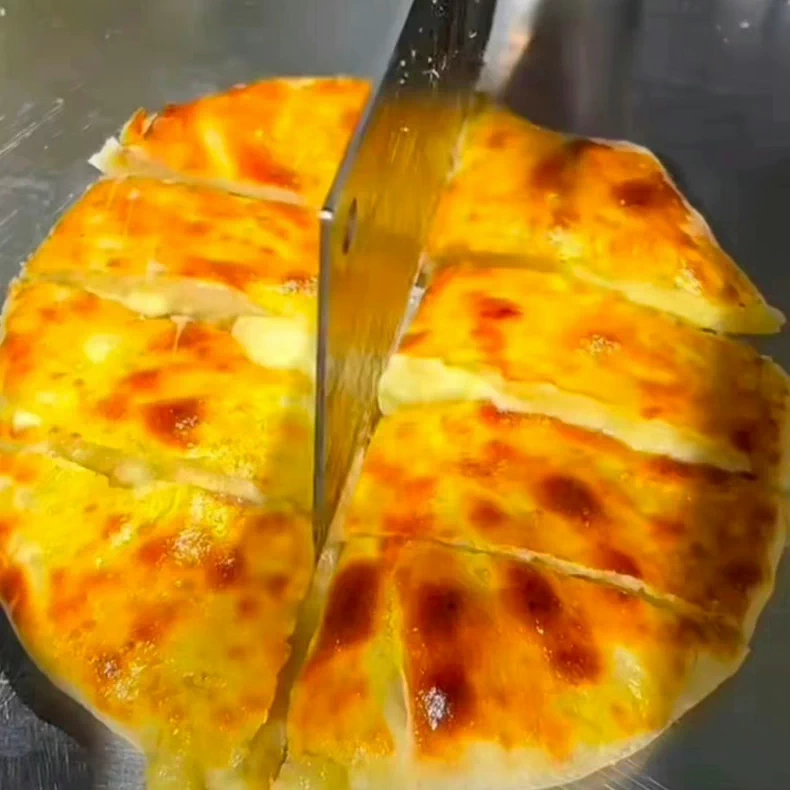 网红芝士榴莲饼技术配方街头水果饼小吃制作教程商用摆摊开店