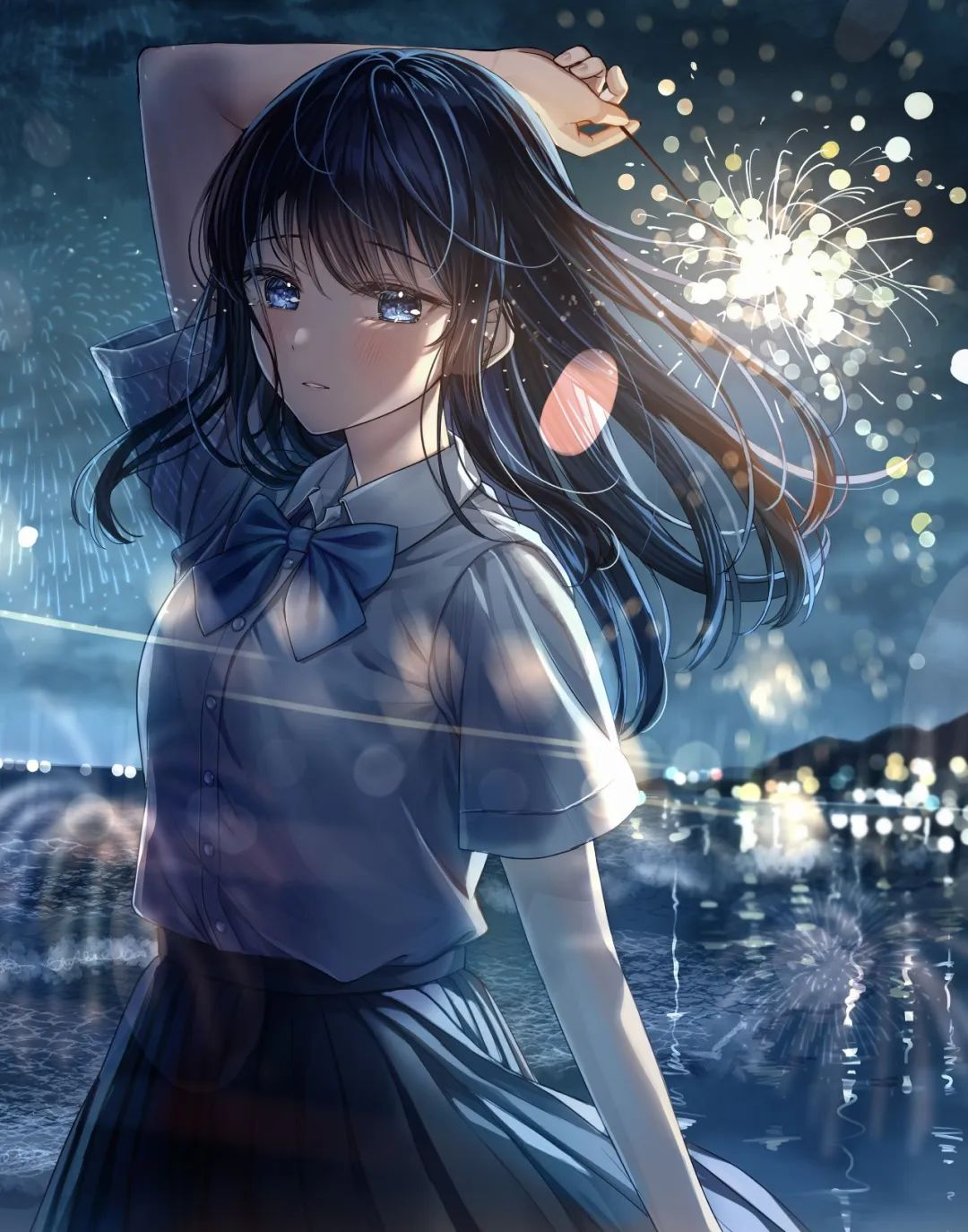 动漫壁纸 | 铅笔划在纸上，意外勾出了一朵正在绽放的小野花