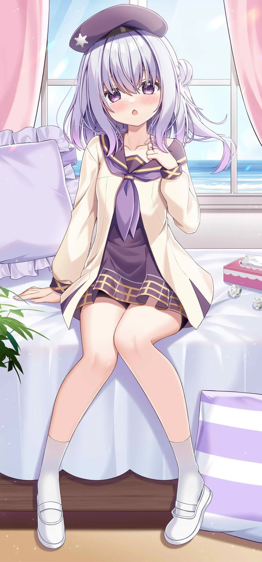 动漫壁纸 | 乌云被风揉碎，散成天边淡紫色的絮