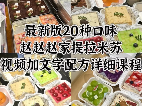 抖音超火赵赵提拉米苏20种口味配方教程
