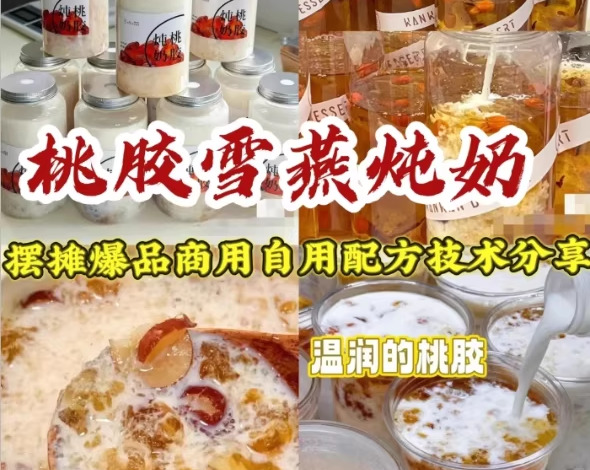 爆品桃胶雪燕炖奶技术教程详细视频配方
